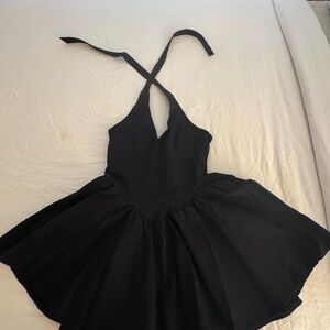 ASOS Black Halter Skater Dress